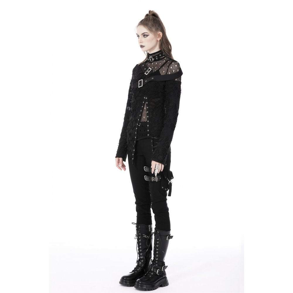 Dark In Love Gothic Fashion Womenswear Nola Long-Sleeve Top