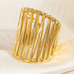 Woven Titanium Gold Avant Garde Wide-Band Ring