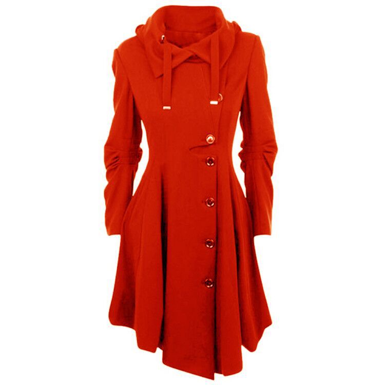 Vireous Slim Fitted Double Breasted Women's Long Trench Coat