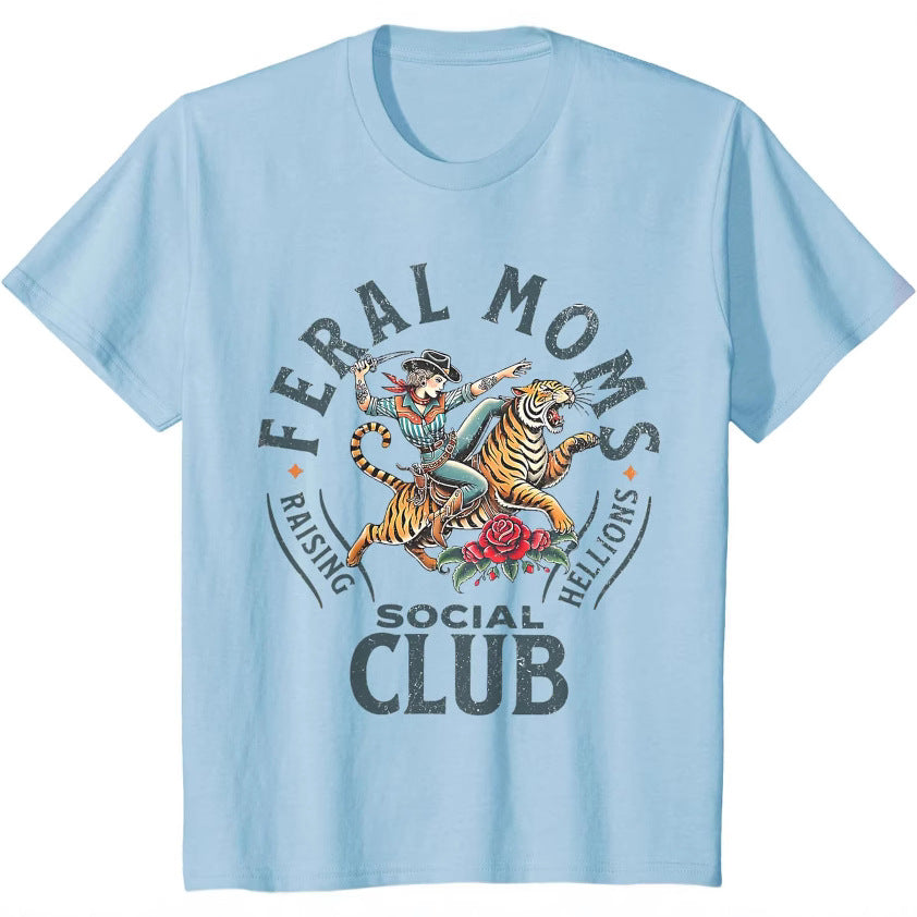 'Feral Moms Social Club' Women's Cotton T-Shirt