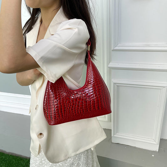 Fashion Crocodile Leather Women's Shoulder Bag
