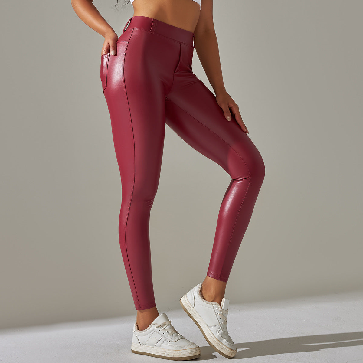 Classic Women's PU Leather Trousers, Multi-Colours