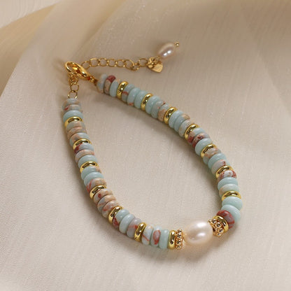 Natural Acqua Green Stone and Gold Jewellery Set