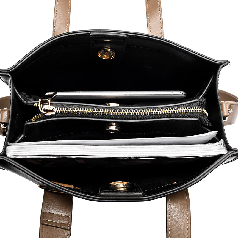 Vireous Simple Minimalist Textured Wide Shoulder Bag