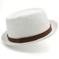 Men's and Women's Pork Pie-Style Small Brim French Straw Hat