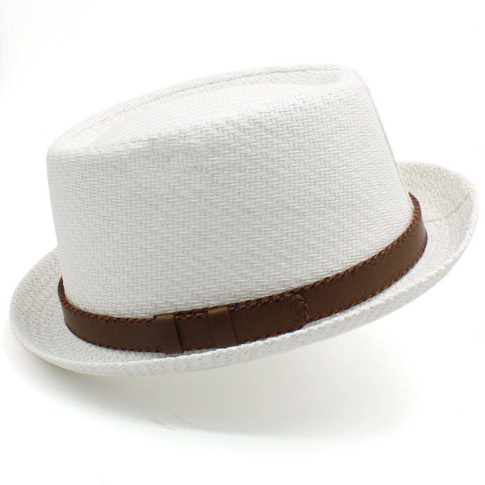 Men's and Women's Pork Pie-Style Small Brim French Straw Hat