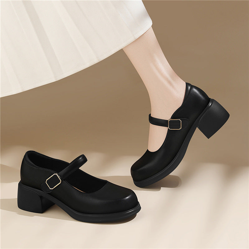 Women's British-Style Loafers, Retro Mary Jane Uniform Shoes