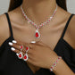 Bridal Jewellery Set, Necklace Earrings Bracelet Three-Piece
