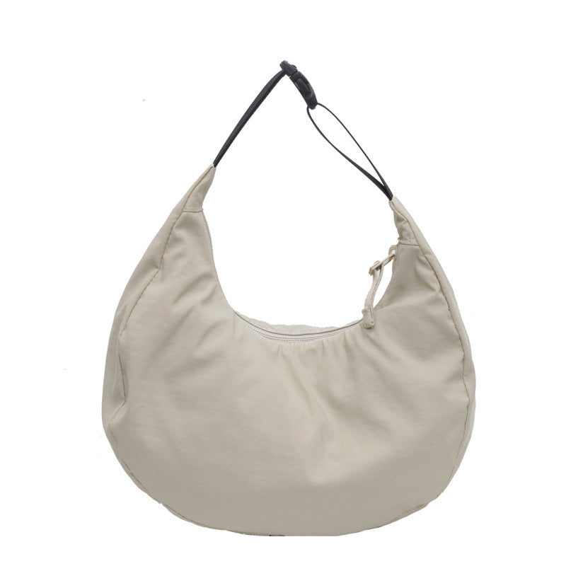 Lightweight Crescent Moon Bag, Women's Soft Cloth Handbag
