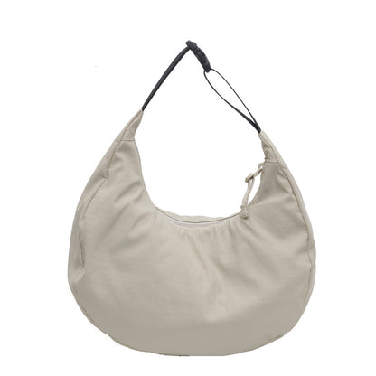 Lightweight Crescent Moon Bag, Women's Soft Cloth Handbag