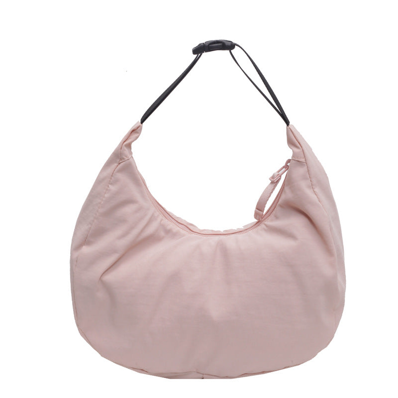 Lightweight Crescent Moon Bag, Women's Soft Cloth Handbag