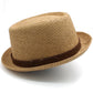 Men's and Women's Pork Pie-Style Small Brim French Straw Hat
