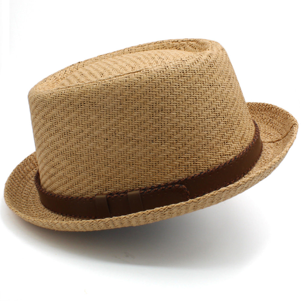 Men's and Women's Pork Pie-Style Small Brim French Straw Hat