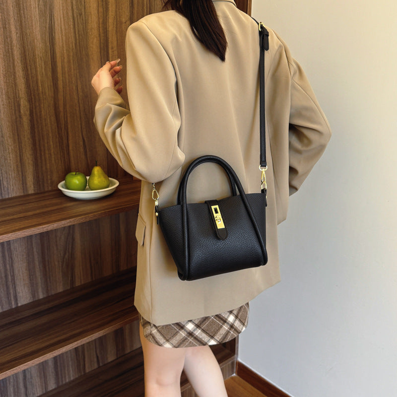 Portable Bucket Shoulder Leather Crossbody Under Arm Bag