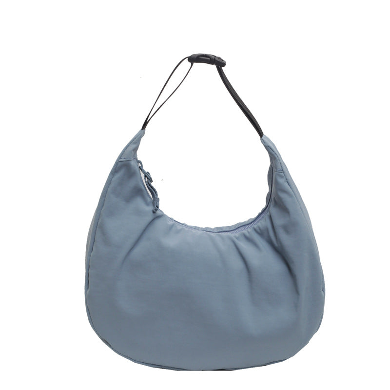 Lightweight Crescent Moon Bag, Women's Soft Cloth Handbag