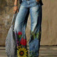 Organza Pattern Weave Jeans, Patterned Women's Designer Denim