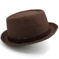 Men's and Women's Pork Pie-Style Small Brim French Straw Hat