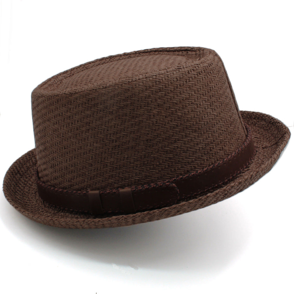 Men's and Women's Pork Pie-Style Small Brim French Straw Hat