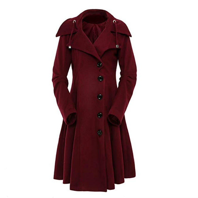 Vireous Slim Fitted Double Breasted Women's Long Trench Coat