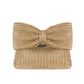 Vireous Fashion Bowknot Straw Clutch Handbag