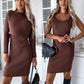 Vireous Women's Solid Stripe Long-Sleeve Two-Piece 'Crumple' Dress Set