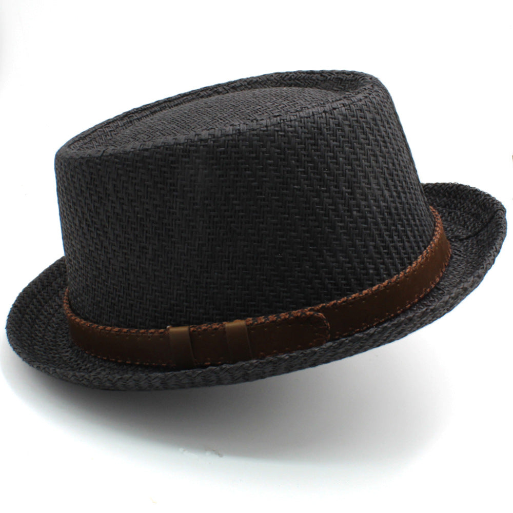 Men's and Women's Pork Pie-Style Small Brim French Straw Hat