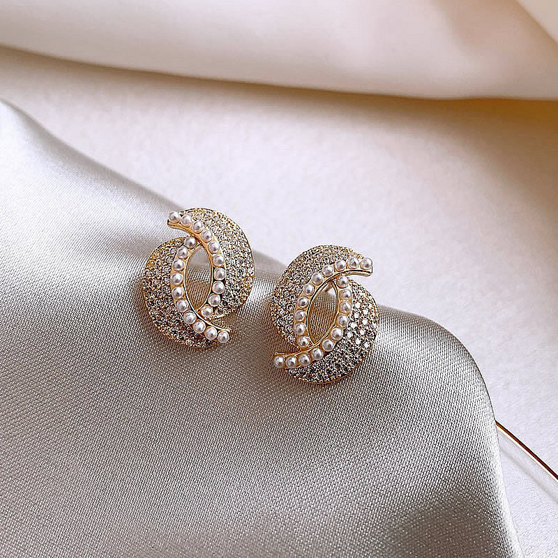 Full-Jewelled Elegant Stud Earrings
