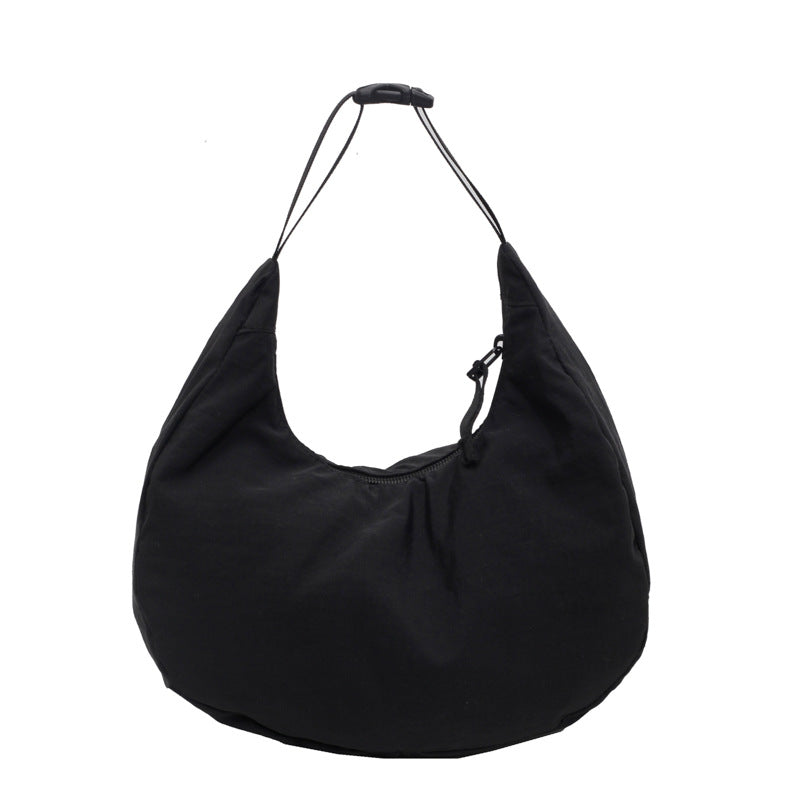 Lightweight Crescent Moon Bag, Women's Soft Cloth Handbag