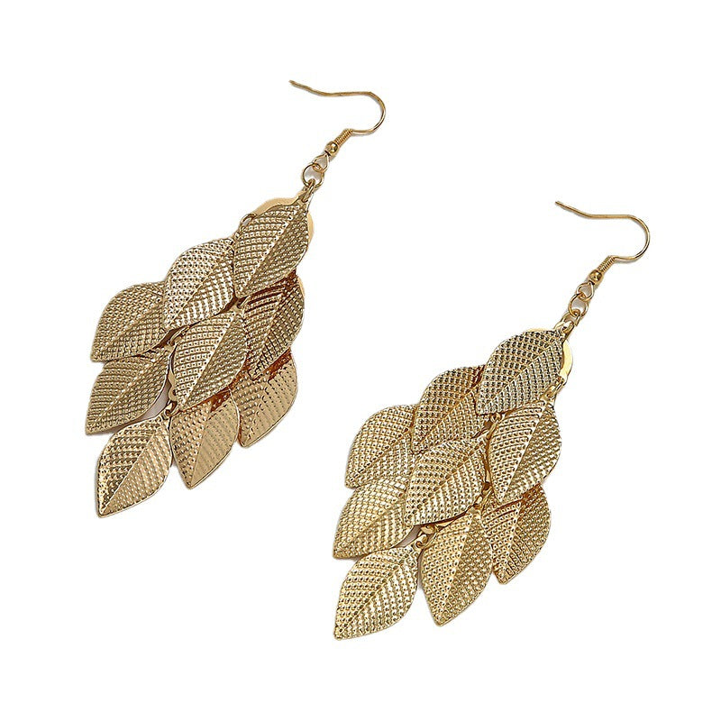 Women's Colourful Earrings, Small Rustling Leaves Design
