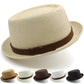Men's and Women's Pork Pie-Style Small Brim French Straw Hat