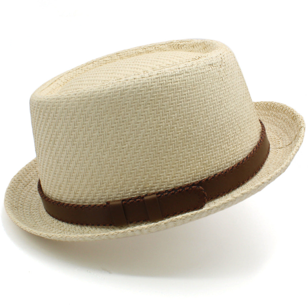 Men's and Women's Pork Pie-Style Small Brim French Straw Hat