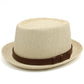 Men's and Women's Pork Pie-Style Small Brim French Straw Hat