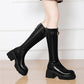 Women's Thick-Soled Short Boots, Knight Boots with Chunky Heels