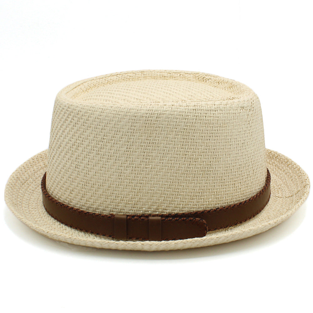 Men's and Women's Pork Pie-Style Small Brim French Straw Hat