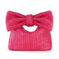 Vireous Fashion Bowknot Straw Clutch Handbag