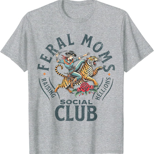 'Feral Moms Social Club' Women's Cotton T-Shirt