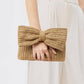 Vireous Fashion Bowknot Straw Clutch Handbag
