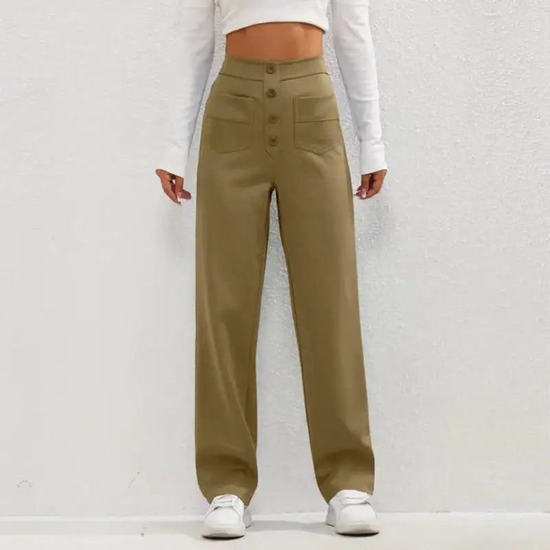 Women's High-Waisted Elasticated Casual Pants