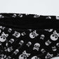 Punk Rave Nulia Spliced Velvet Flared Trousers with Skull Print