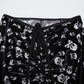 Punk Rave Nulia Spliced Velvet Flared Trousers with Skull Print