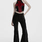 Punk Rave Morrigan Wasteland Tassel Flare Goth Pants in Black