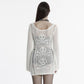 Punk Rave Teuta Skull and Crossed Bones Knitted Mesh Dress in White