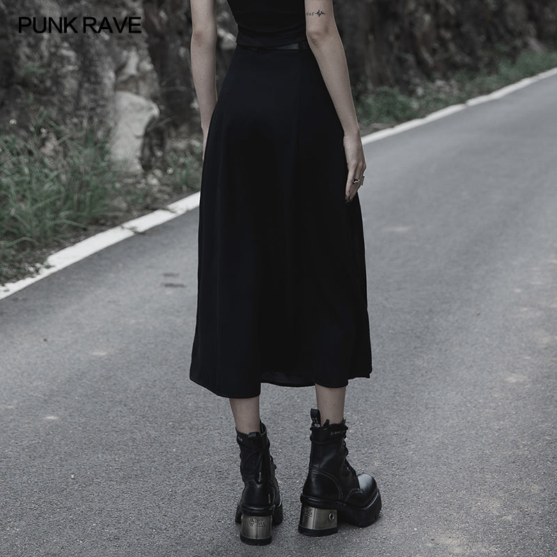 Punk Rave Brianna Midi Skirt in Black, Plus Sizes