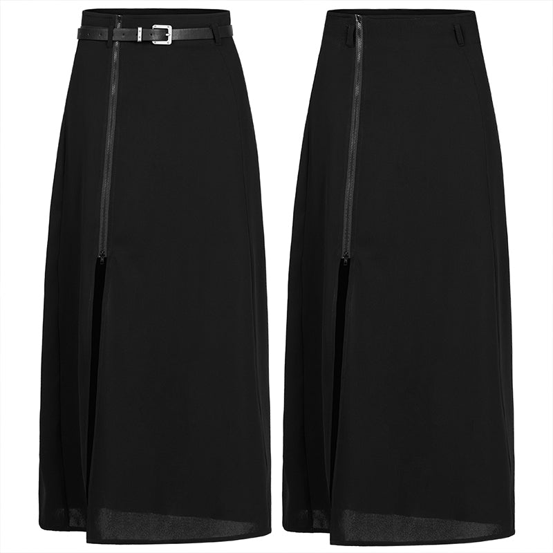 Punk Rave Brianna Midi Skirt in Black, Plus Sizes