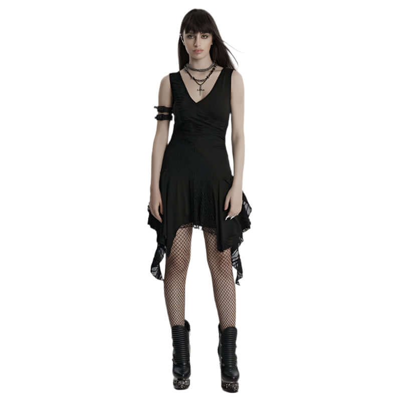 Punk Rave Calista Elegant Sleeveless Dress in Black