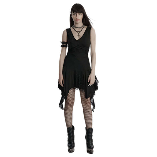 Punk Rave Calista Elegant Sleeveless Dress in Black