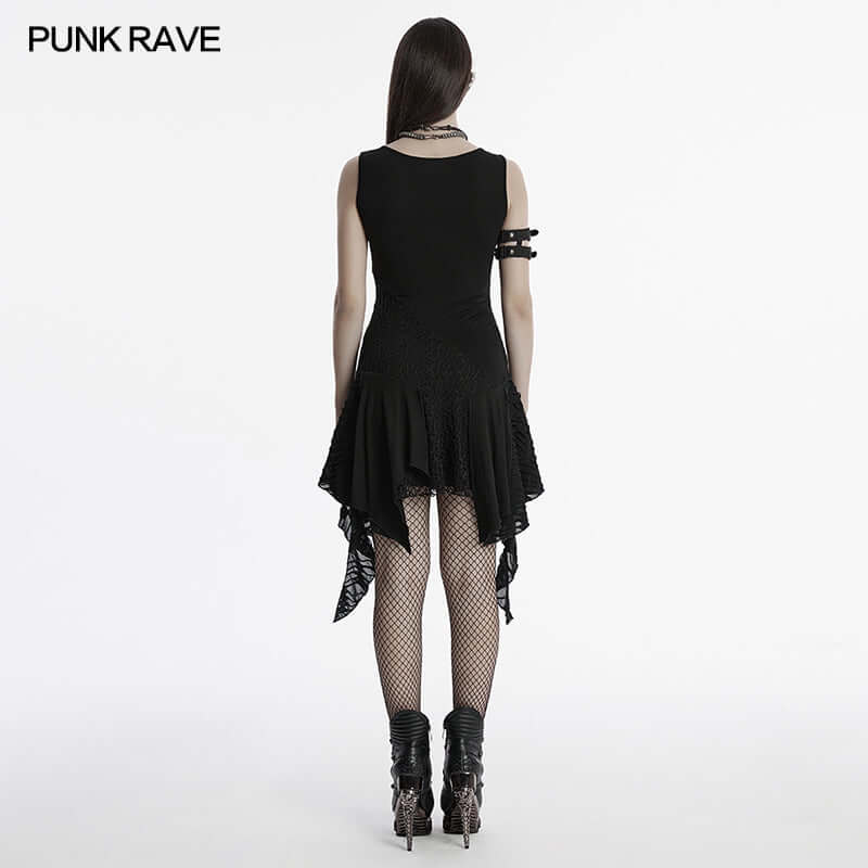 Punk Rave Calista Elegant Sleeveless Dress in Black