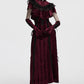 Punk Rave Vivienne Velvet Lace-Panel Goth Slip Dress In Burgundy