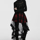 Punk Rave Morrigan Mesh Plaid High-Low Skirt