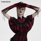 Punk Rave Selene Embroidered Velvet Gloves in Crimson